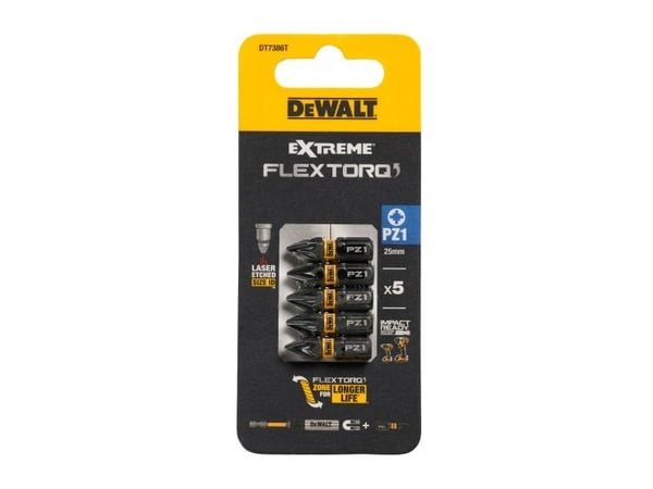 Dewalt iskukoneen terät 25mm Torsion Pz1 5kpl - DT7386T