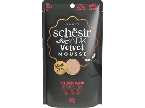 Schesir After Dark Karma til katt kylling + storfekjøtt 80 g