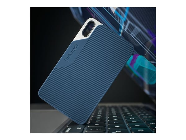 Intenso TX100 - SSD - 2 TB - ekstern (bærbar) - USB 3.2 Gen 1x1 (USB-C kontakt) - gray-blue