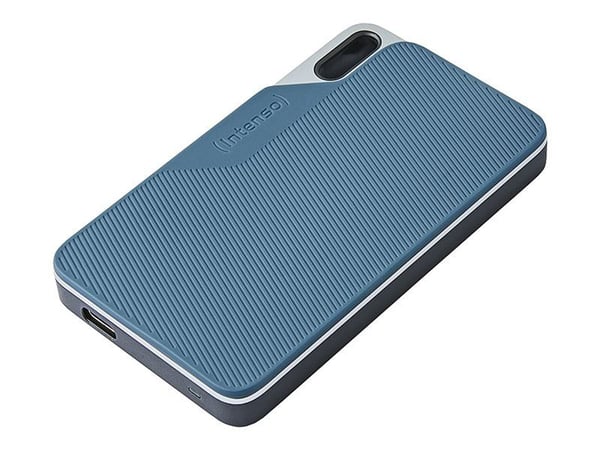 Intenso TX100 - SSD - 2 TB - ekstern (bærbar) - USB 3.2 Gen 1x1 (USB-C kontakt) - gray-blue