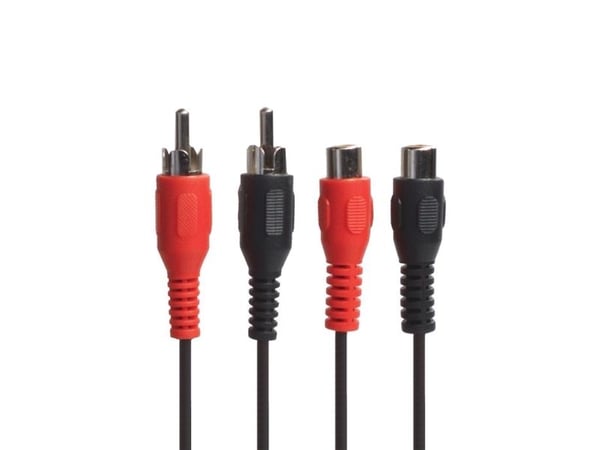 Connectech Phono jatkokaapeli. 5m, musta