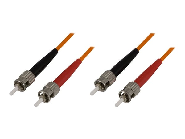 DELTACO - Nettverkskabel - ST multi-mode (hann) til ST multi-mode (hann) - 10 m. - fiberoptisk