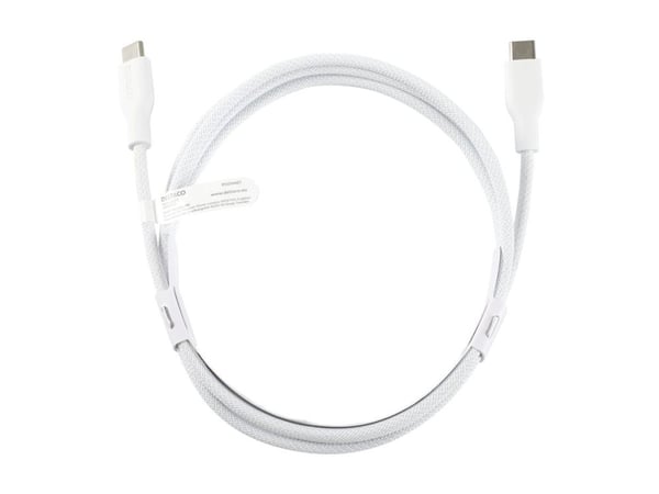 DELTACO - USB-kabel - USB-C (hann) til USB-C (hann) - USB 2.0 - 20 V - 3 A - 2 m - USB-C Power Delivery (60W) - hvit