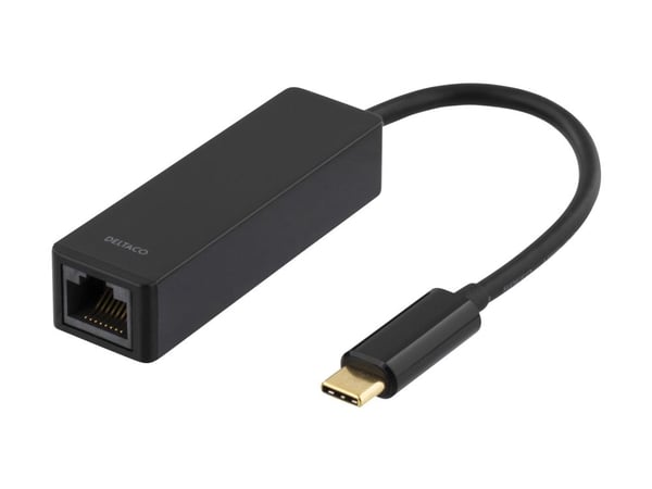 DELTACO USBC-GIGA - Nettverksadapter - USB 3.1 - Gigabit Ethernet - svart