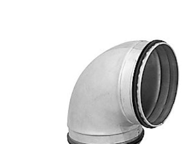 Böj m. muff Ø250 90 g - BFK-250-90 nippel/nippel falsad galvaniserad