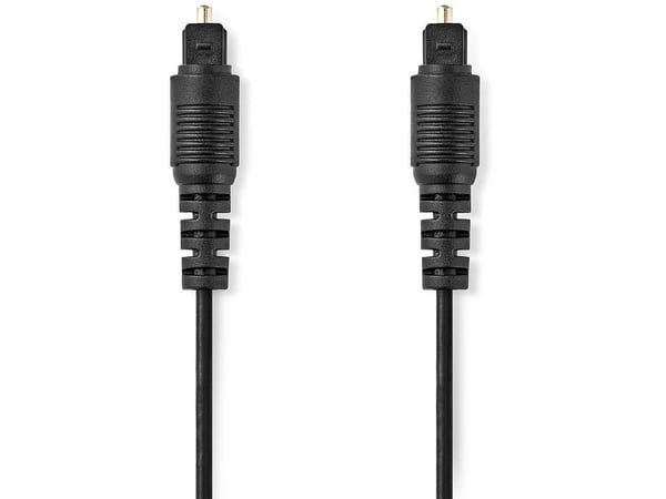 Nedis optisk lydkabel - Toslink-plugg | Toslink-kontakt | 1,00 m | Runde | PVC | Svart | merkelapp