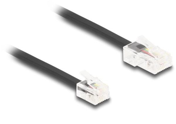 Delock - Telefonkabel - RJ-45 (hann) til RJ-11 (hann) - 2 m - flat - svart