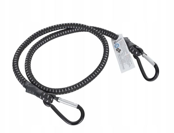 Geko transportgummi for sikring av bagasje + karabinkroker 10 mm x 90 cm (80)
