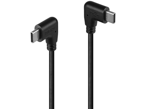 Lindy USB 2.0 C-tyypin kaapeli 2 x 90° kulmassa 1.0m (32009)