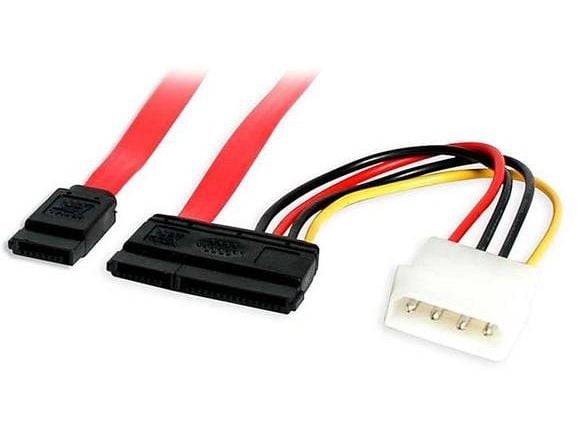 StarTech 18in SATA Serial ATA Data and Power Combo Cable - SATA-kabel - Serial ATA 150/300/600 - SATA-kombo (R) til 4-pin intern strøm, SATA - 45.7...