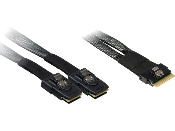 Kabel SFF 8654-8x 2xSFF 8087 0,75m