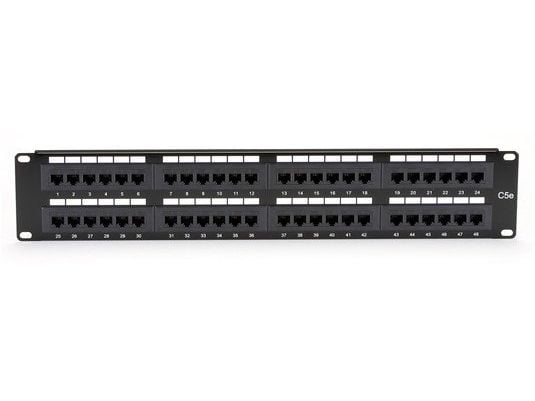 Black Box JPM5E48A, Cat5e, Telinekiinnitys, 2U, musta