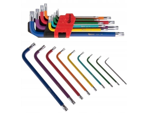 Geko fargede Torx-nøkler T10–T50 9 deler CrV (6/48)