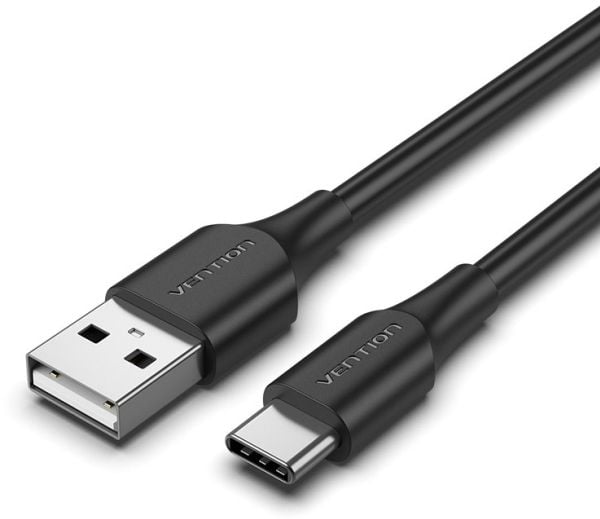 USB 2.0 A til USB-C 3A-kabel 0,5 m Vention CTHBD svart
