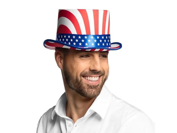 Boland 8712026449634, Hatt til kostyme, Voksen, Alle kjønn, Polyester, Polyvinylklorid (PVC), Blå, Rød, Hvit, 240 mm
