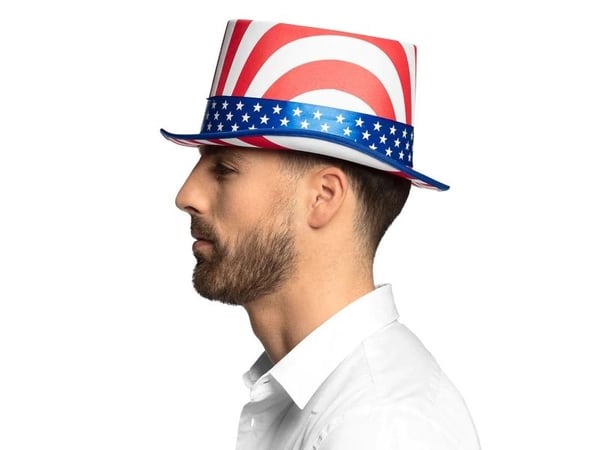 Boland 8712026449634, Hatt til kostyme, Voksen, Alle kjønn, Polyester, Polyvinylklorid (PVC), Blå, Rød, Hvit, 240 mm