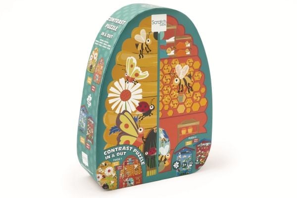 Scratch dobbelsidige puslespill 40 XL "Bier og bikube"