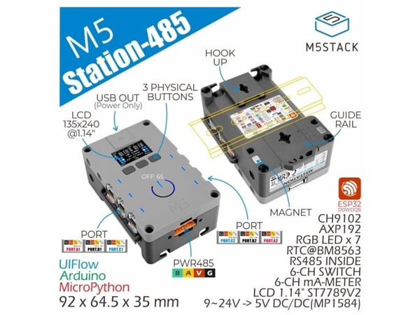 M5Stack K123, NB-IoT-/Cat-M-moduuli, M5, M5Stack, Harmaa, ABS, Polykarbonaatti (PC), 0 - 60 °C