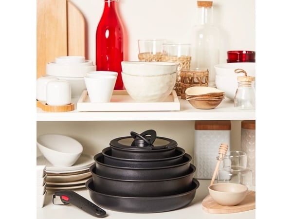 Tefal L3970402, All-bruk panne, Svart, Aluminium, Titan, Thermo-Spot, Keramisk, Elektrisk, Gass, Halogen, Induksjon, Forseglet Plate