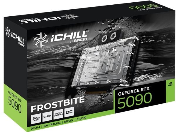 INNO3D iChill GeForce RTX 5090 FROSTBITE, GeForce RTX 5090, 32 GB, GDDR7, 512 bittiä, PCI Express 5.0