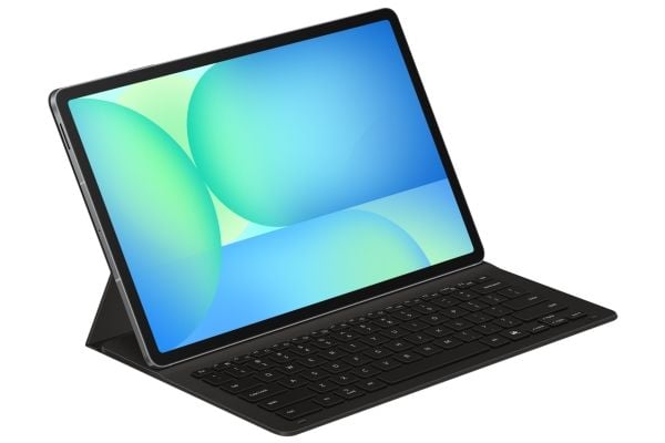 Samsung EF-DX620 - Tastatur og folioveske (bokomslag) - slank, AI-tast - trådløs - POGO pin, Bluetooth - svart tastatur, svart boks - for Galaxy Ta...