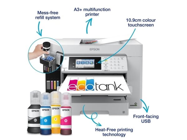 Epson EcoTank Pro ET-16685 - Multifunksjonsskriver - farge - ink-jet - ITS - A3 (medie) - opp til 25 spm (trykking) - 550 ark - 33.6 kbps - USB, LA...