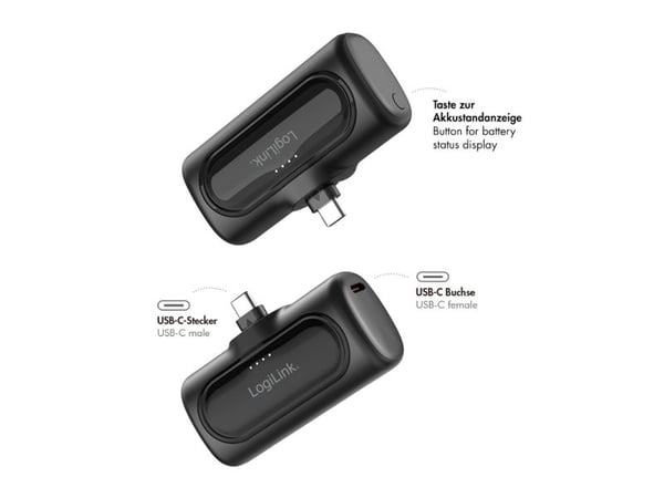 LogiLink PA0349, 5000 mAh, 20 W, Lajittelu