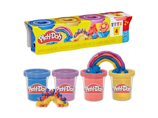 Play-Doh 4-pak spesial 340 g - glitrende metaller