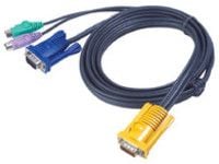 ATEN 10 M PS/2 KVM-kabel med 3-i-1 SPHD, 10 m, VGA, Svart, HDB-15, 2xPS/2, SPHD-15, Hane/Hane