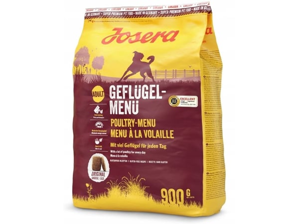 Josera Fjærkremeny, Voksen (dyr), Fjærkre, 900 g, Laktosefri, Glutenfri