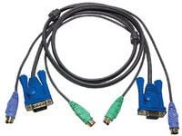ATEN 2L-5005P/C - Tastatur / video / musekabel (KVM) - PS/2, HD-15 (VGA) (hann) til PS/2, HD-15 (VGA) - 5 m - for ATEN CS-142; MasterView CS-124, 8...