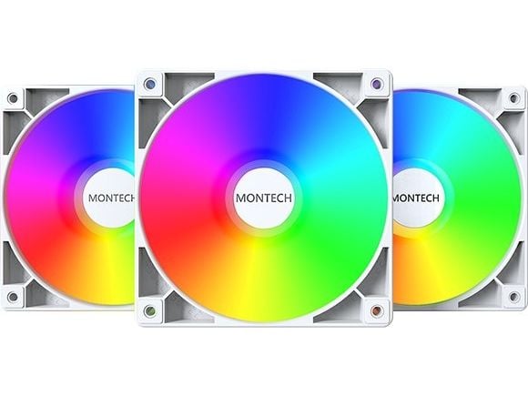 Montech GF120 PWM ARGB tuuletin, 3-pack - 120mm, valkoinen