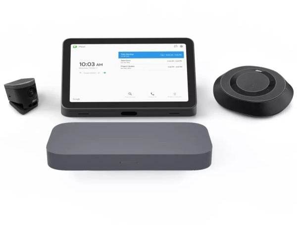 ASUS Google Meet GQE20A - Small/Medium Room Kit - paket för videokonferens (högtalartelefon, pekskärmskonsol, ePTZ UHD Kamera) - järngrå - med Meet...