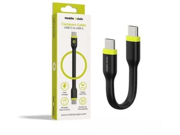 USB-kabel Mobile Origin USB-C til USB-C 0,1 m svart (COMC-USBC-BLK)