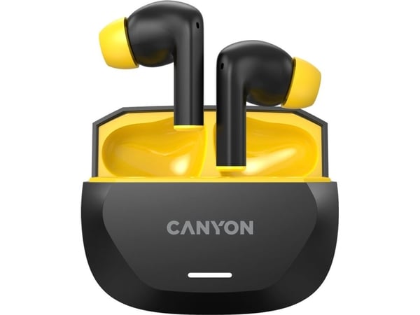 Canyon CANYON headset HEXAGON 7 TWS ANC+ENC trådløs lading sort/gul