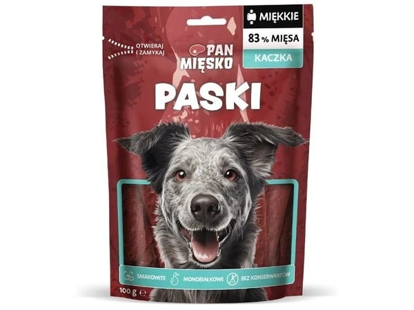 Pan Miesko hundgodis, strips anka (vuxen) 100 g