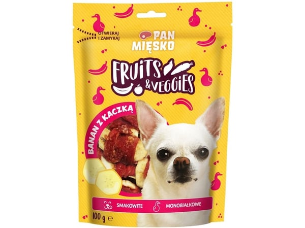 Pan Miesko hundegodbiter Fruits & Veggies banan med and (voksen) 100 g