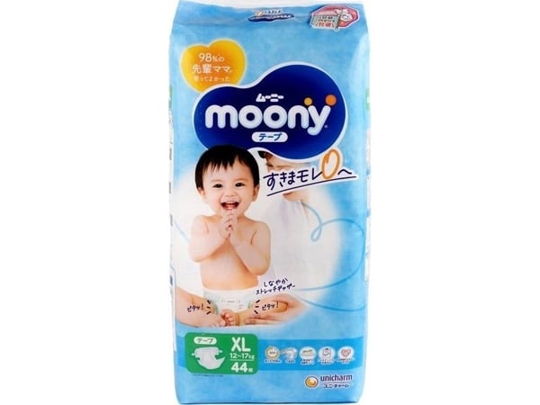 MOONY Airfit-blöjor, XL, 12-17 kg, 44 st, 14300