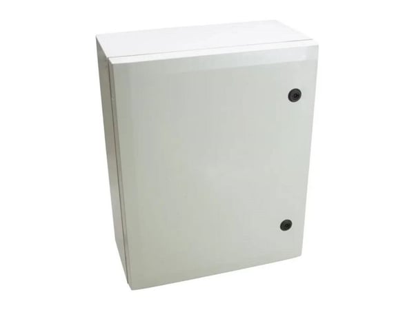 FIBOX Seinäkaappi ARCA, polykarbonaatti, harmaa ovi, 2 lukitusta, sarana pitkällä sivulla, KxSxK, 500x400x210mm, asennuslevyllä varustettuna