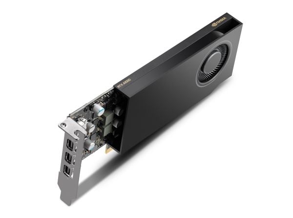 NVIDIA RTX A1000 - grafikkort - RTX A1000 - 8 GB GDDR6 - PCIe 4.0 x8 lavprofil - 4 x Mini DisplayPort