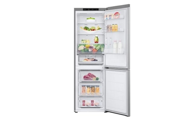 LG GBV3100CPY - Kjøleskap/fryser - bunnfryser - bredde: 59.5 cm - dybde: 67.5 cm - høyde: 186 cm - 344 liter - Klasse C - primasølv