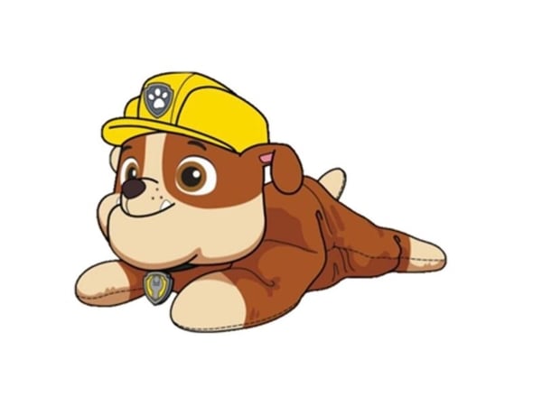 Paw Patrol plysj-hatt & halsbånd 20 cm - Rubble