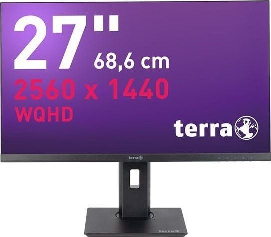 TERRA LCD/LED 2775W PV V3 27" WQHD TFT-skjerm (IPS) USB-C + HDMI + DP, 3x USB-hub, Gigabit LAN RJ45, 65W Power Delivery, DisplayPort-Out (Daisy-Cha...