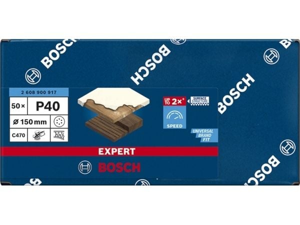 Bosch SLIBEBLAD EXC 150MM K40 6H 50 STK