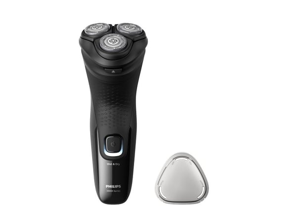 Philips Shaver 3000X Series X3001/00 Våt og tørr elektrisk barbermaskin, Roterende hode, Sort, PowerCut blade system, SH30, 2 år, Batteri