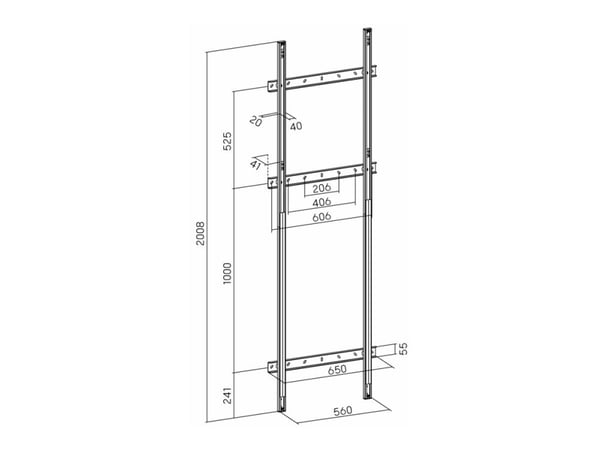 DELTACO Office ARM-0811 - Monteringskomponent (gulv-til-vegg støtte) - for LCD-skjerm - robust stål - svart