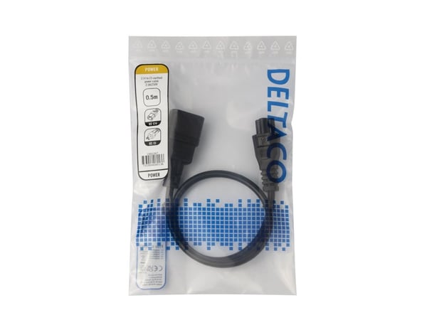 DELTACO - Virtajohto - IEC 60320 C14 - IEC 60320 C5 - AC 250 V - 2,5 A - 50 cm - musta - IEC 60320 C14 - IEC 60320 C5 - AC 250 V - 2,5 A - 50 cm - ...