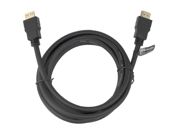 DELTACO - High Speed - HDMI-kabel med Ethernet - HDMI hann lås til HDMI hann lås - 2 m - svart - støtte for 4K 60 Hz (3840 x 2160), fleksibel