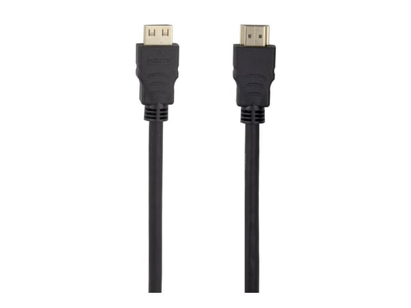 DELTACO - High Speed - HDMI-kabel med Ethernet - HDMI hann lås til HDMI hann lås - 2 m - svart - støtte for 4K 60 Hz (3840 x 2160), fleksibel