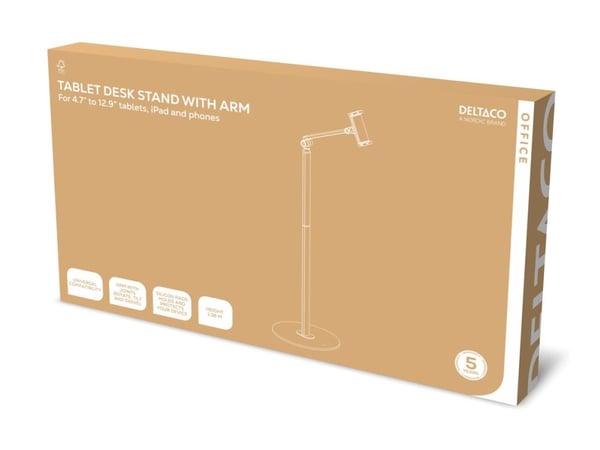 Universal lattiajalusta DELTACO OFFICE, tableteille, 4,7" - 12,9" / ARM-0561